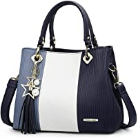 Los mejores  - Pomelo Best Bolsos de Mujer- Bolso Señora Tote Multicolor Rayas PU Cuero Con Flecos Bolso Hombro Bolso Shopper perfecto…